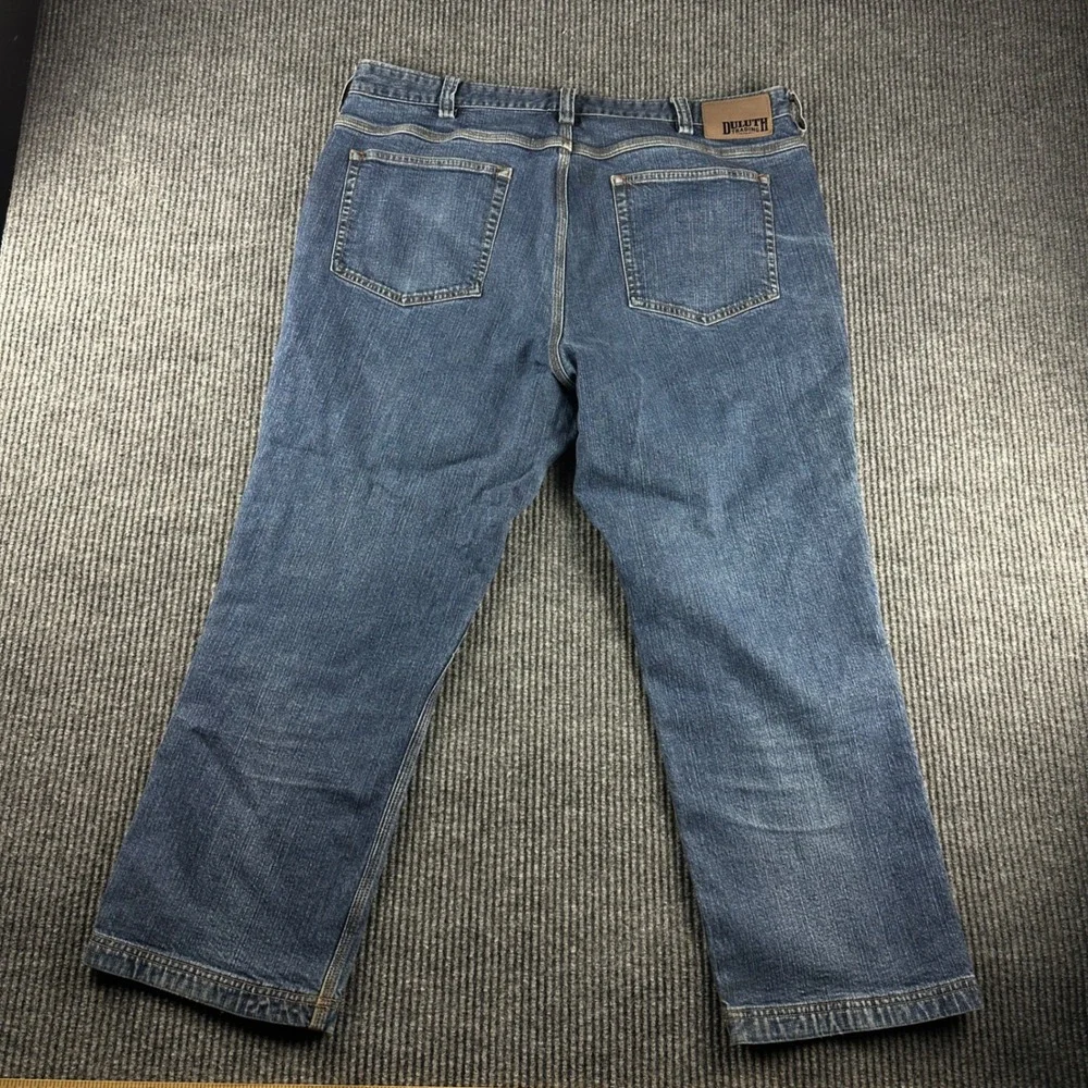 Duluth Trading Co Flex Ballroom Jeans Mens 42x28 Blue Straight Leg Work Denim